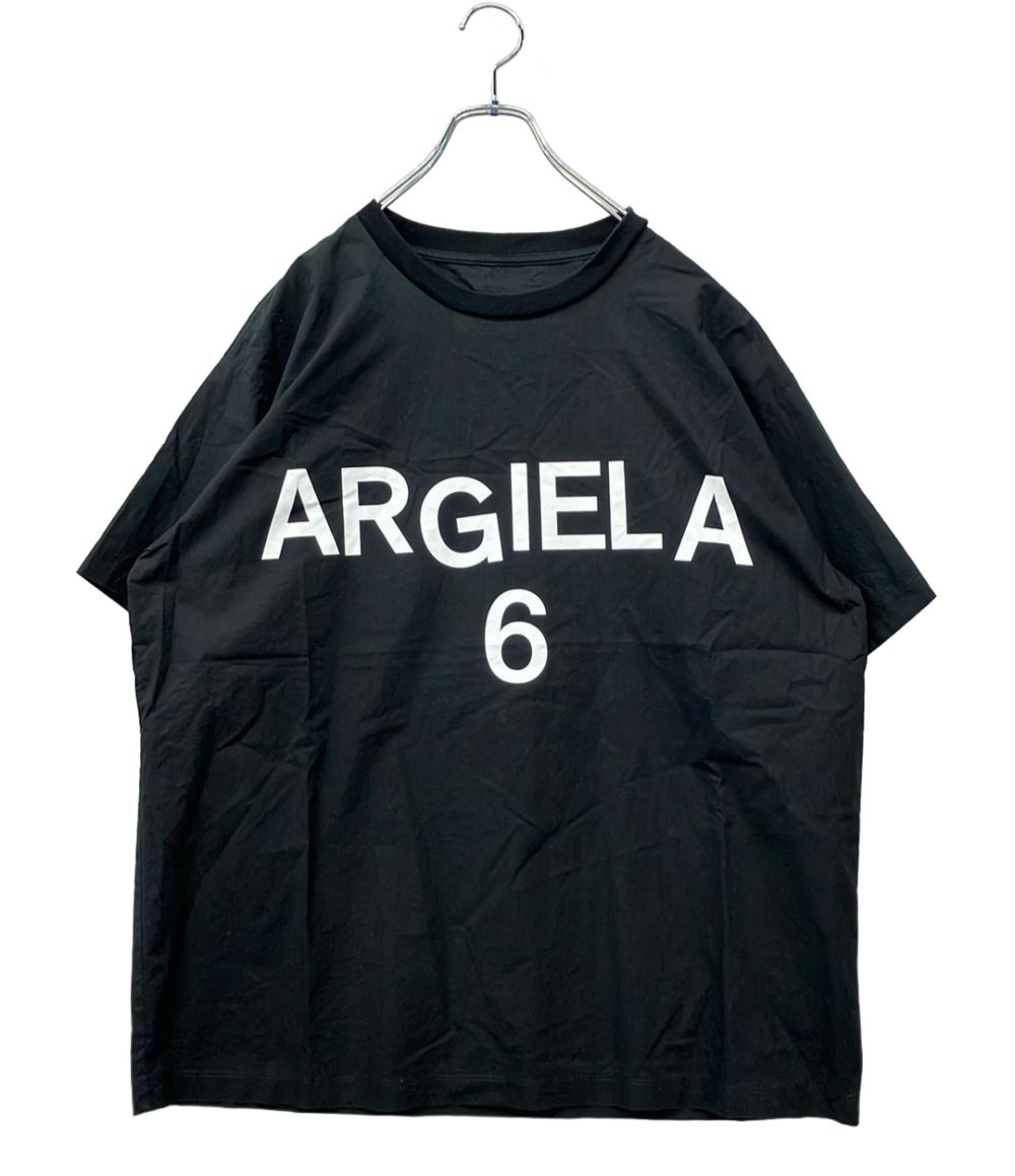 トップス エムエムシックス 半袖Tシャツ ロゴ ブラック S52NC0280 