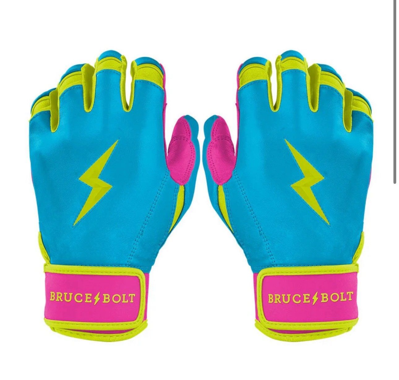 ブルースボルト 野球　ソフトボール　バッティンググローブ　ショートカフ Bear Series Short Cuff Batting Gloves- PREMIUM PRO CARIBBEAN BLUE
