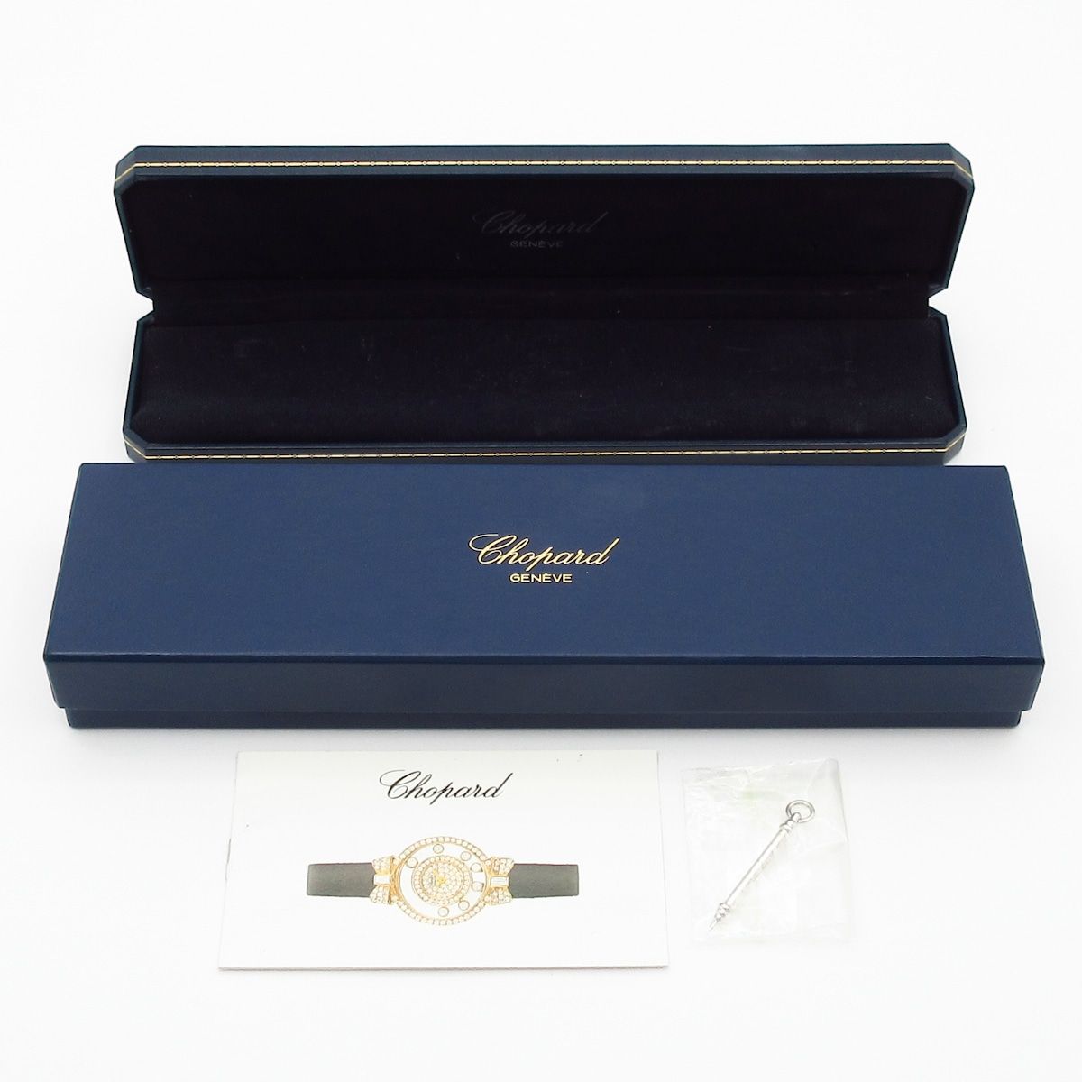 Chopard(ショパール) 腕時計 ハッピーダイヤモンド 20/3957 レディース K18WG/5Pムービングダイヤ/2重ダイヤベゼル/革ベルト/シェル文字盤 ホワイトシェル ショパール(Chopard)ショパール ハッピーダイヤモンド 腕時計 時計