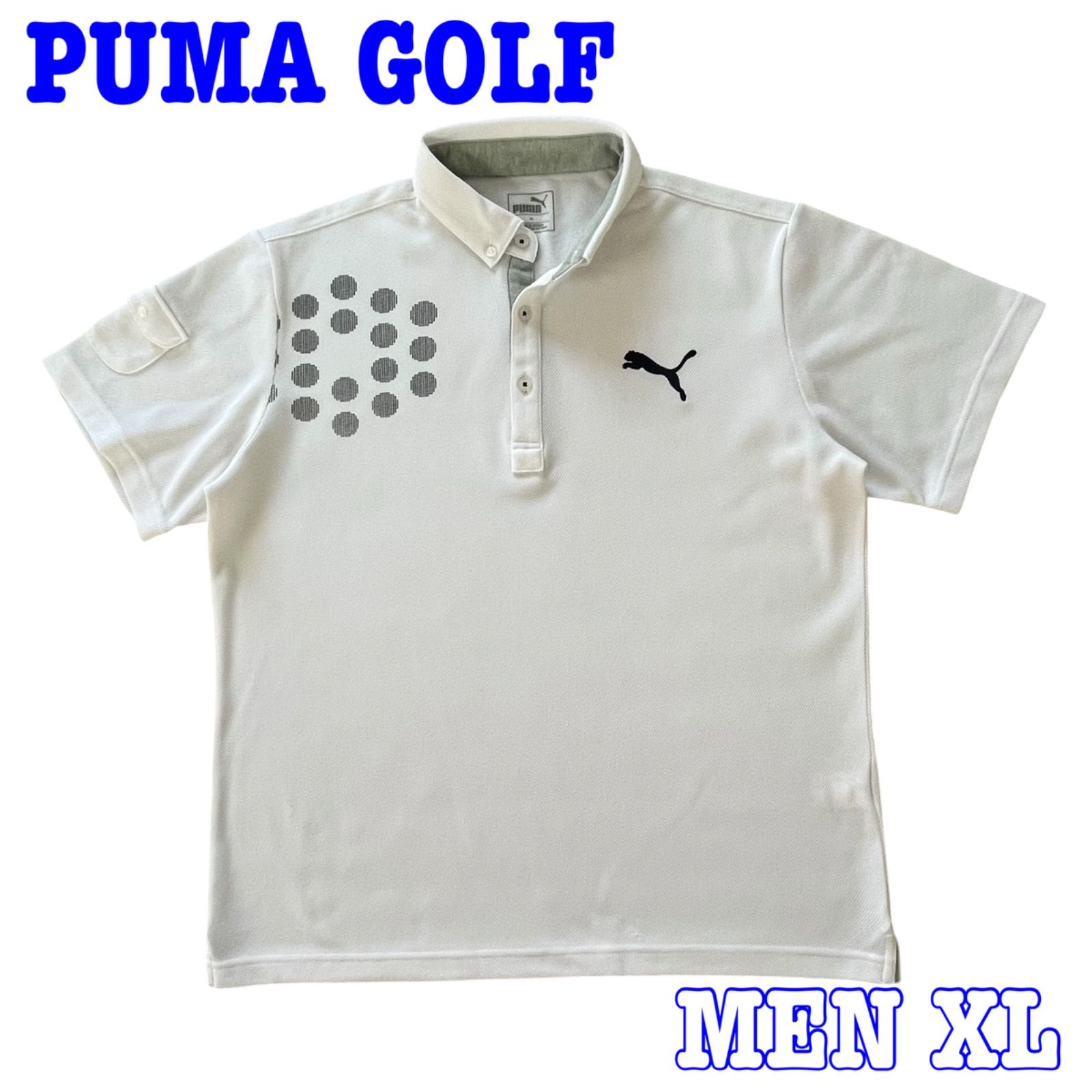 新品 プーマ ゴルフ ストレッチ 半袖 ポロシャツ XL 紺 PUMA GOLF