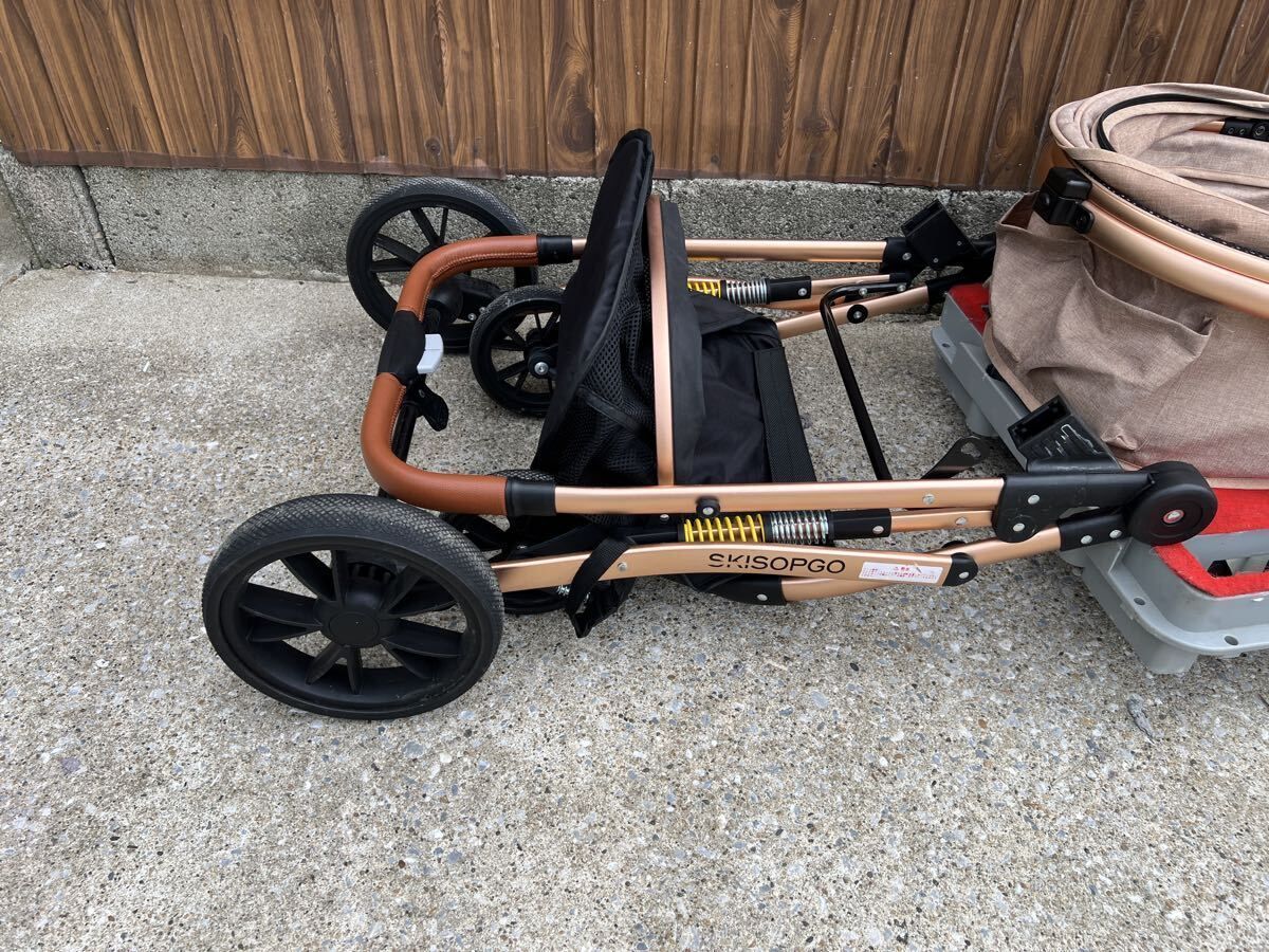 SKISOPGO ペットカート 分離型 対面両用 犬用カート 4輪 ペットバギー 