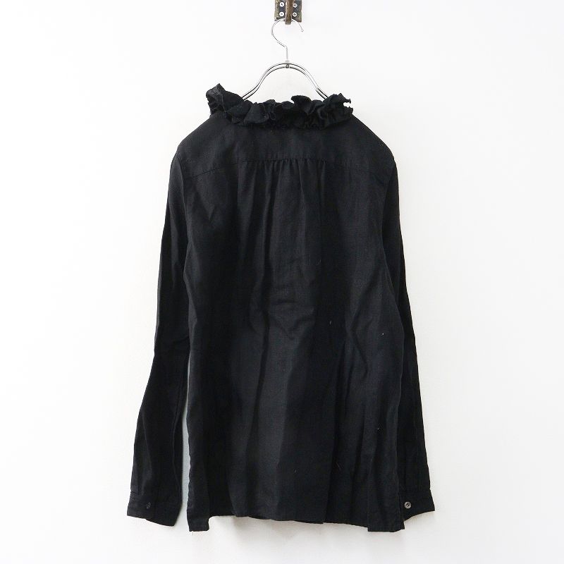 ネストローブ nest Robe リネン ラッフルフリルカラー 長袖シャツ