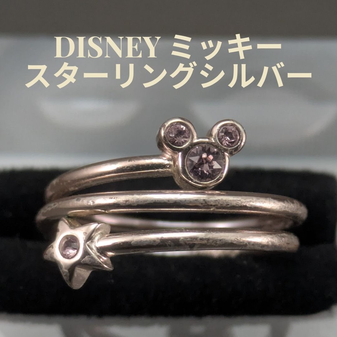 ☆ヴィンテージ☆ミッキーリング☆Walt Disney☆Sterling DISNEY ヴィンテージ ミッキー スターリングシルバー925 ピンク