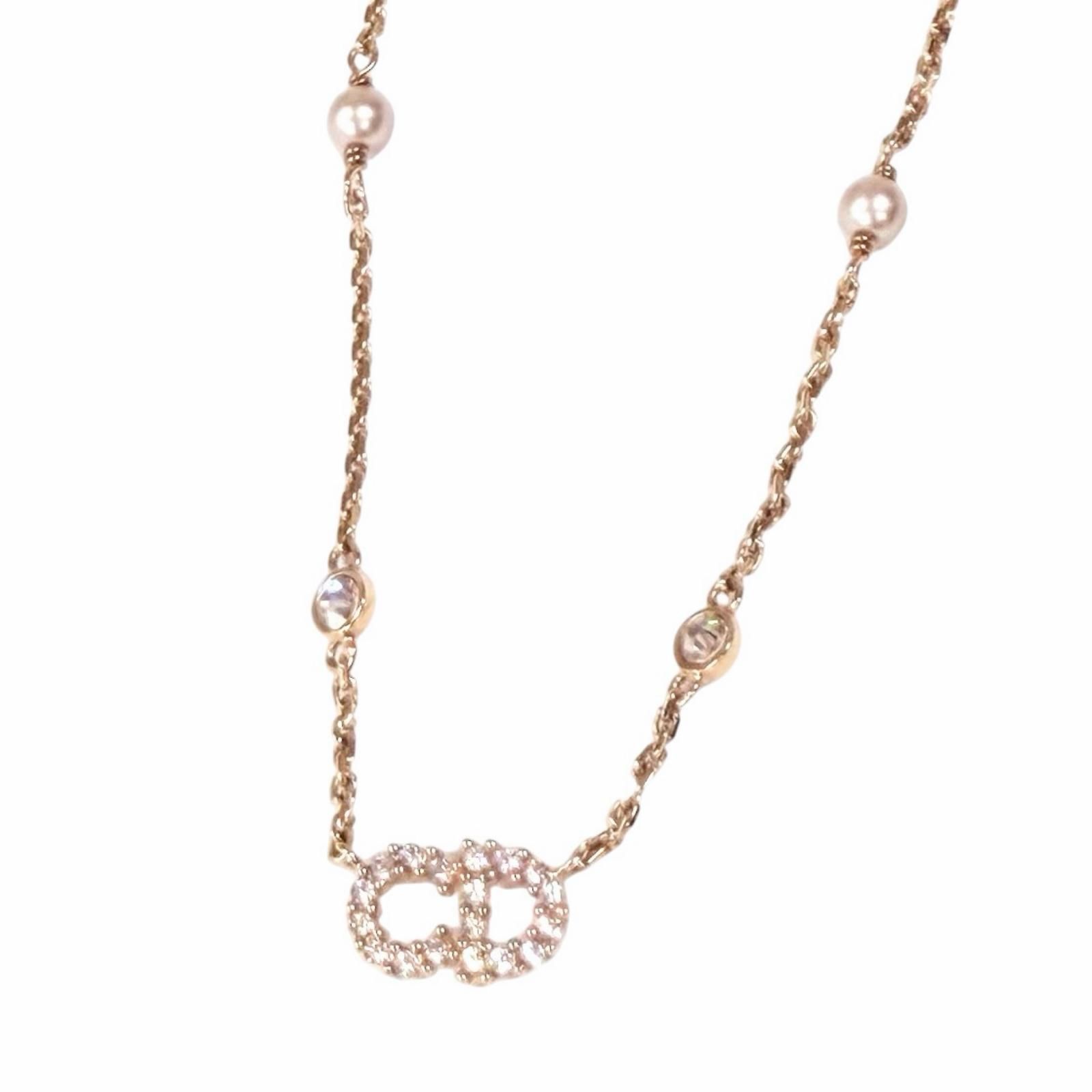 極美品 Dior ネックレス Clair D Lune ラインストーン シルバー 極美品］DIOR CLAIR D LUNE ネックレス ラインストーン シルバー 新品
