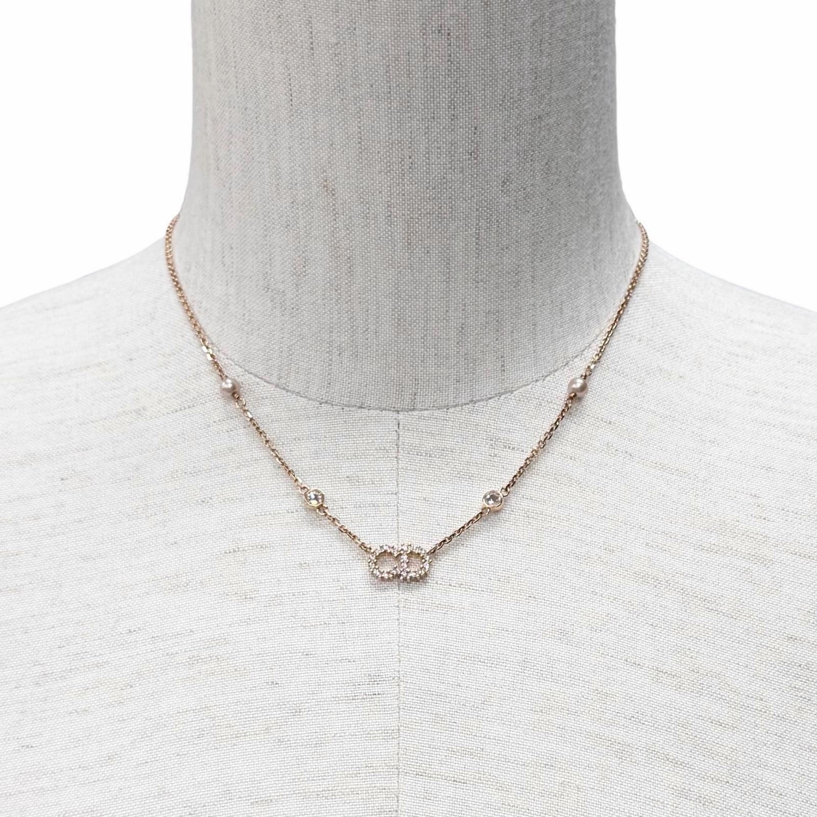 DIOR Clair D Lune ネックレス シルバー お取り寄せ可 ディオール CLAIR D LUNE ラインストーン ネックレス