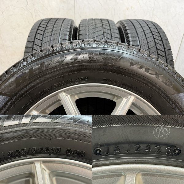 【BS BLIZZAK VRX3 205/65R16】スタッドレス【ECO FORME SE-20 16インチ 6.5J5HPCD114.3+48】23年製 バリ溝 ヤリスクロス等　(KTD710) クレジットカード QRコード決済可 BS BLIZZAK VRX3 205/65R16】スタッドレス【ECO FORME SE-20 16インチ