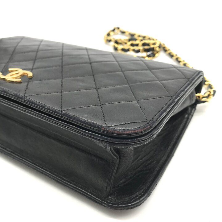 良品 CHANEL シャネル ココマーク マトラッセ ラムスキン チェーン