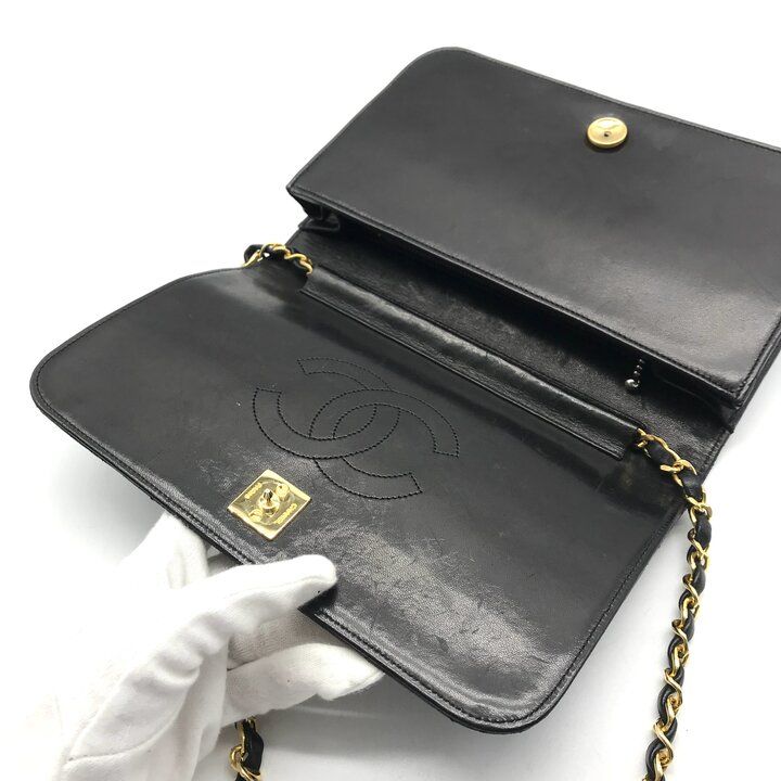 良品 CHANEL シャネル ココマーク マトラッセ ラムスキン チェーン