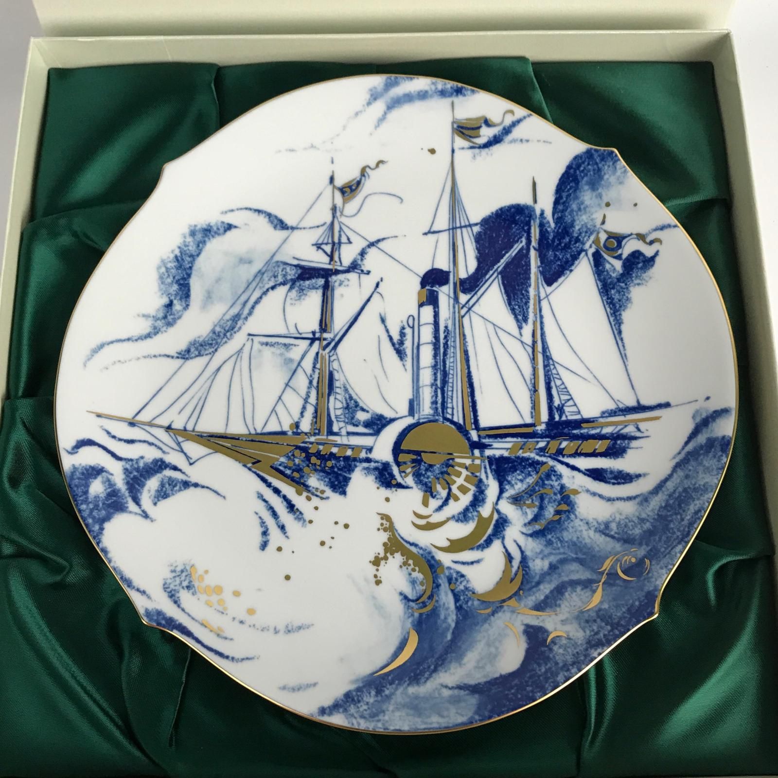 Meissen マイセン イヤープレート 郵便蒸気船 ソルヴェイ 2001年 箱付 