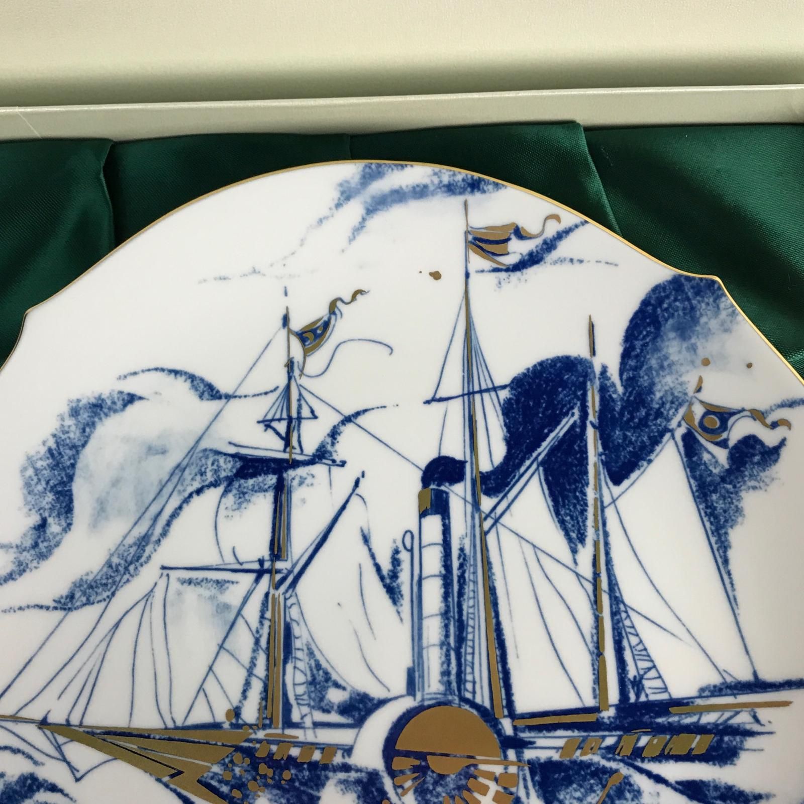 Meissen マイセン イヤープレート 郵便蒸気船 ソルヴェイ 2001年 箱付 