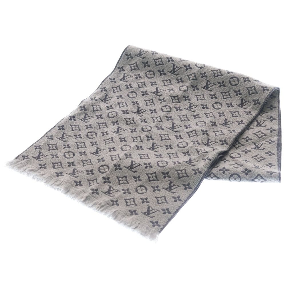 Louis Vuitton グレー マフラー フリンジ付き Louis Vuitton グレー マフラー フリンジ付き LOUIS VUITTON (ルイ