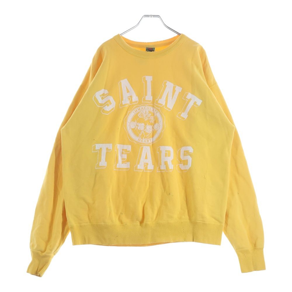 SAINT MICHAEL セントマイケル ×DENIM TEARS フロントプリント ダメージ加工 スウェット イエロー SM-A21-0000-049 SAINT MICHAEL (セントマイケル) ×DENIM TEARS フロントプリント