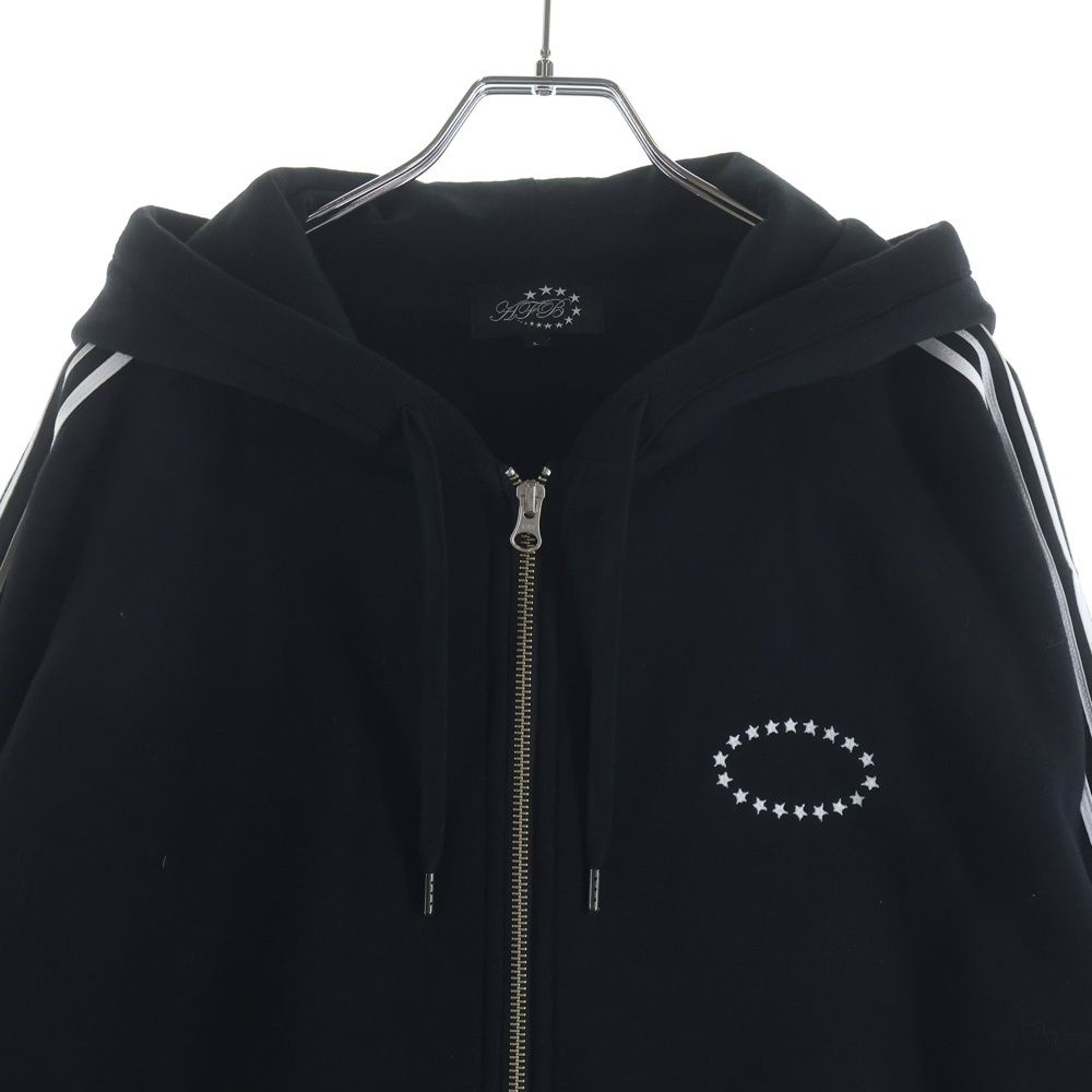 AFB (エーエフビー) STAR ZIP HOODIE ジップアップパーカー ブラック