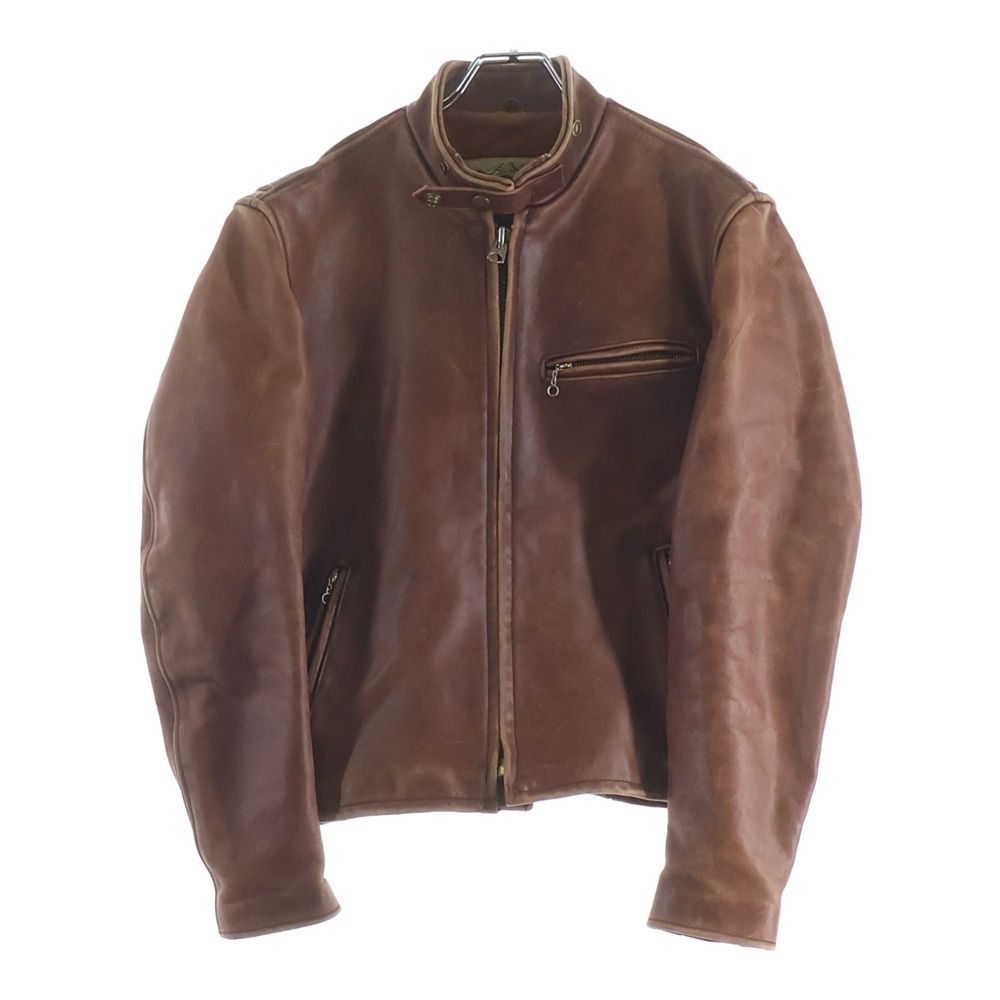 R.B.C シングルライダースジャケット 本革 ブラウン M ヴィンテージ加工 VINTAGE (ヴィンテージ) RBC 韓国製 レザー シングル ライダース