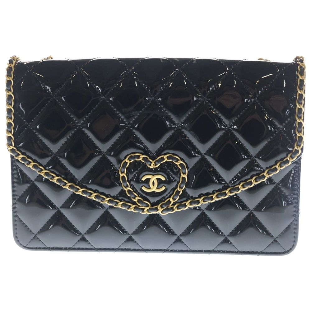 CHANEL (シャネル) マトラッセ パテント ハートチェーン ショルダー 