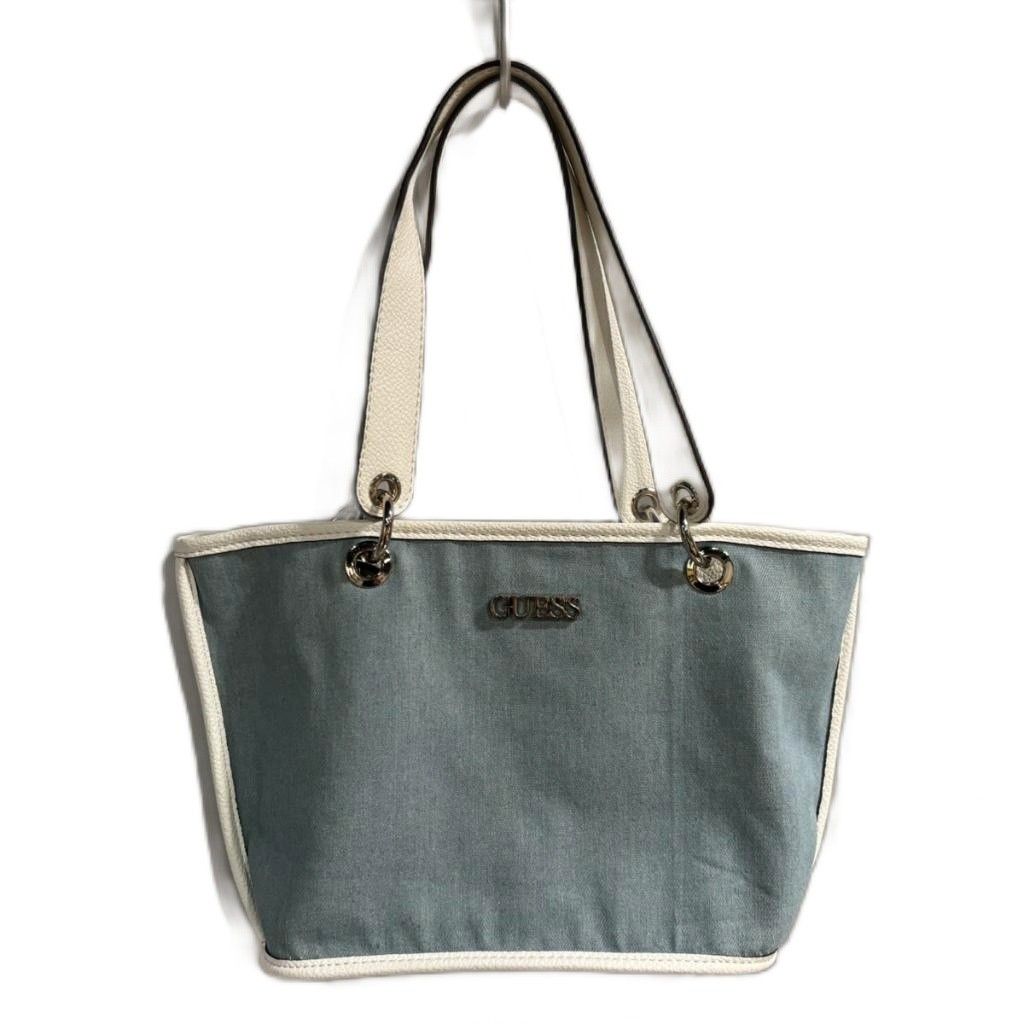 GUESS リバーシブル デニム トートバッグ ゲス GUESS リバーシブル ハンドバッグ トートバッグ デニム 白