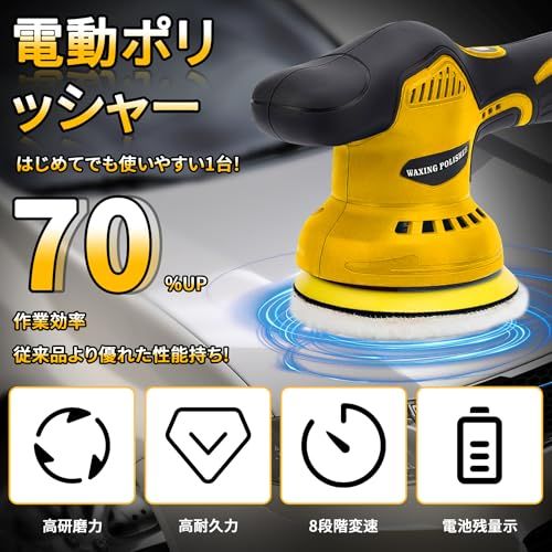 2025強化版】ポリッシャー 充電式ポリッシャー 電動ポリッシャー 12V
