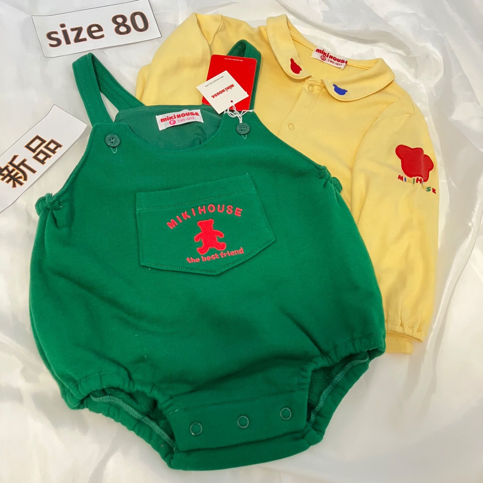 【未使用品】ミキハウス ダルマオール　M Tシャツ　80cm ミキハウス ダルマオール 赤 グレーTシャツセット 80〜90サイズ