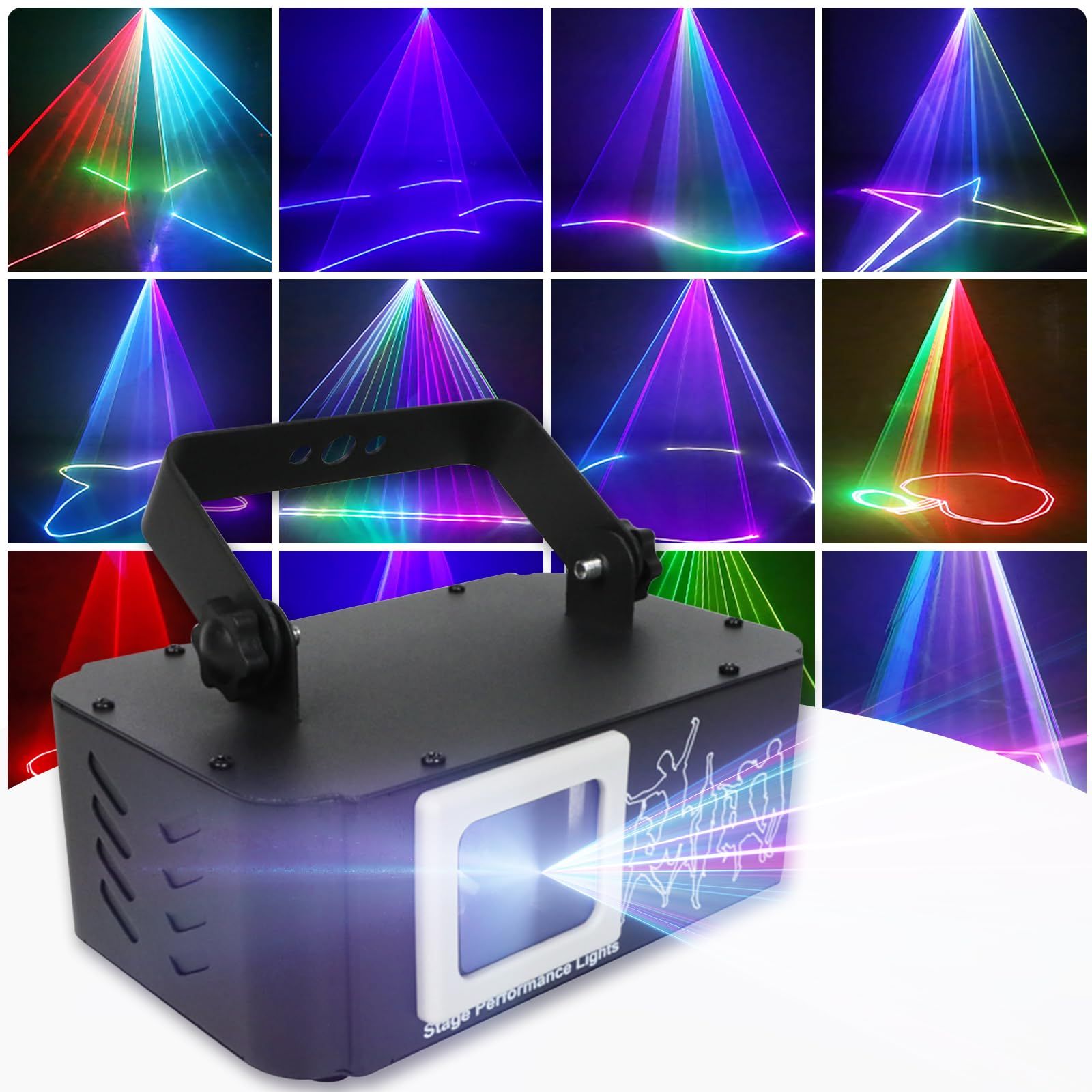 CCACHE ディスコビームパターンステージライトプロジェクター 3D RGBビームプロジェクターライト 500mW アニメーションディスコ
