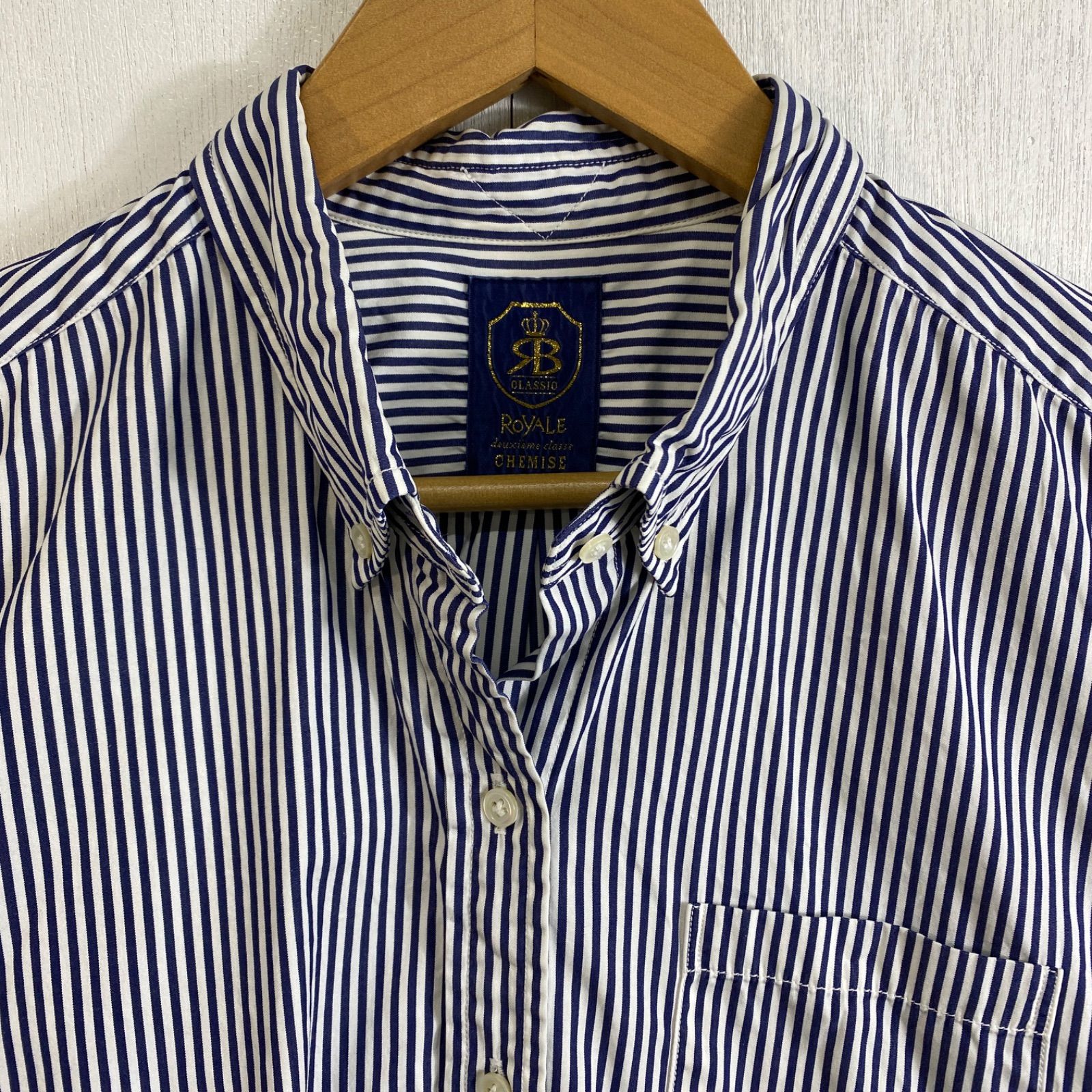 Deuxieme Classe ROYALE CHEMISE 長袖 BD シャツ ストライプ ロイヤル 