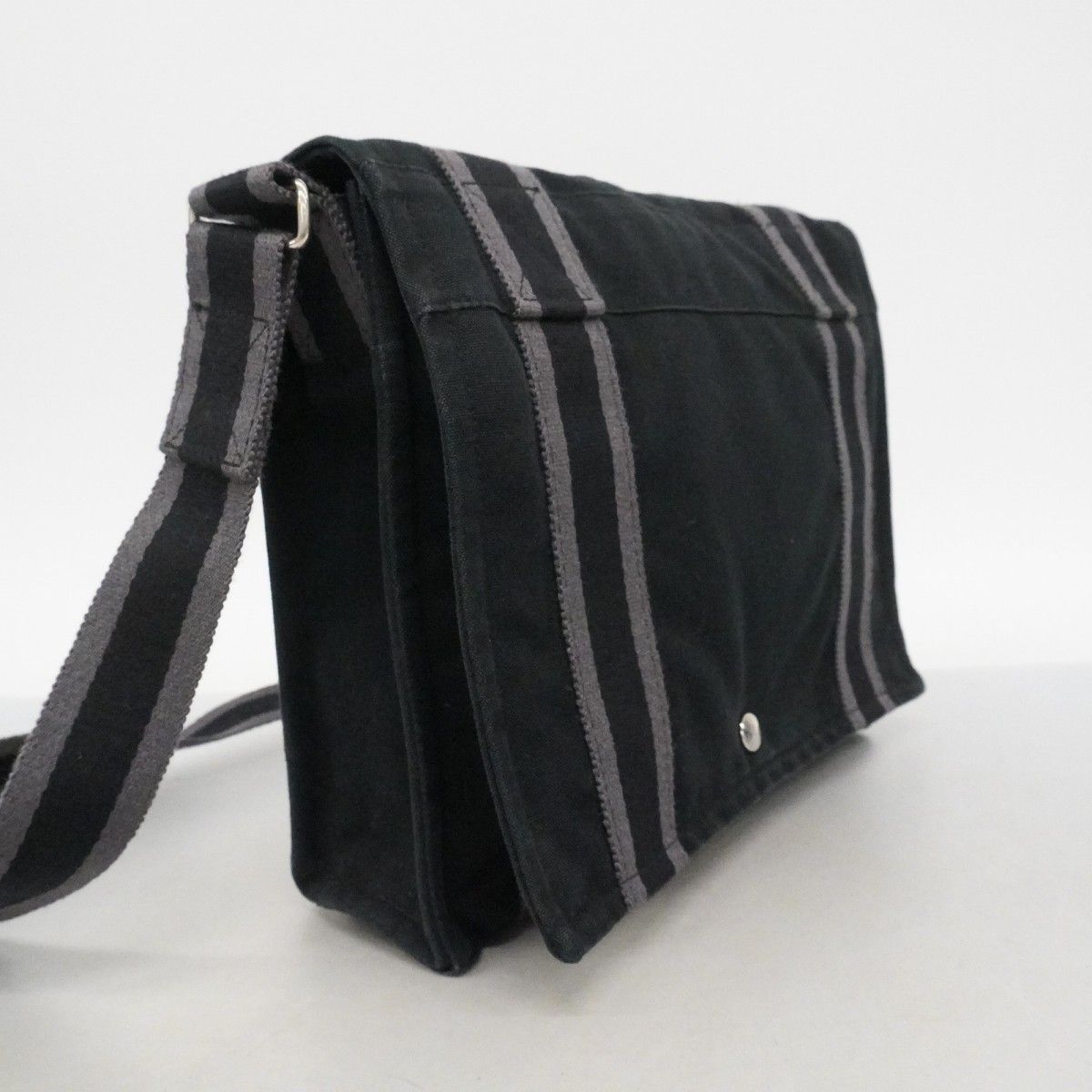 【6dc2579】エルメス ショルダーバッグ フールトゥバサスPM キャンバス ブラック シルバー金具【中古】メンズ レディース ユニセックス HERMES - 【6dc2579】エルメス ショルダーバッグ フールトゥバサスPM