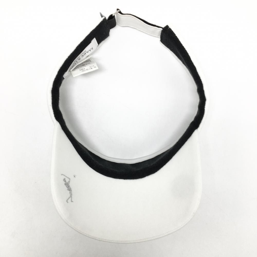 美品】マークアンドロナ サンバイザー 白×黒 立体スカル ロゴ 美品】マークアンドロナ サンバイザー 白×黒 立体スカル ロゴ