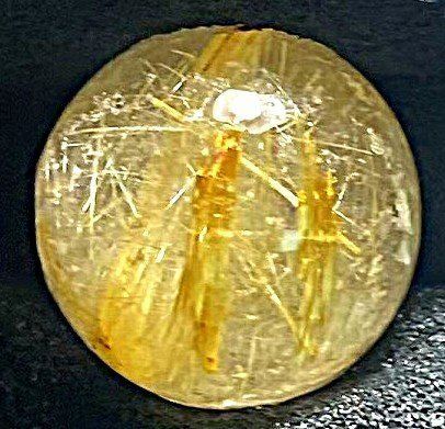 ☆天然タイチンルチルクォーツ☆丸玉☆太金針水晶太陽放射ルチルレア