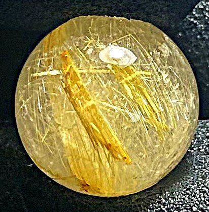 ☆天然タイチンルチルクォーツ☆丸玉☆太金針水晶太陽放射ルチルレア 