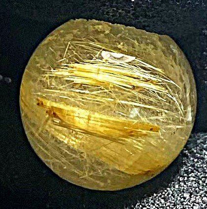 天然ルチルクォーツ 丸玉　金針水晶太陽放射　レア 極みの逸品】☆絶大な存在感！太陽放射ルチル☆透明度抜群！板状