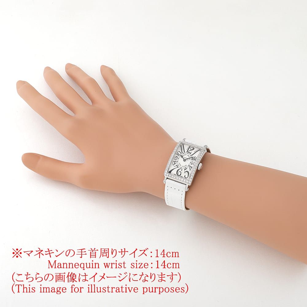 フランクミュラー ロングアイランド ダイヤベゼル ホワイトレザー