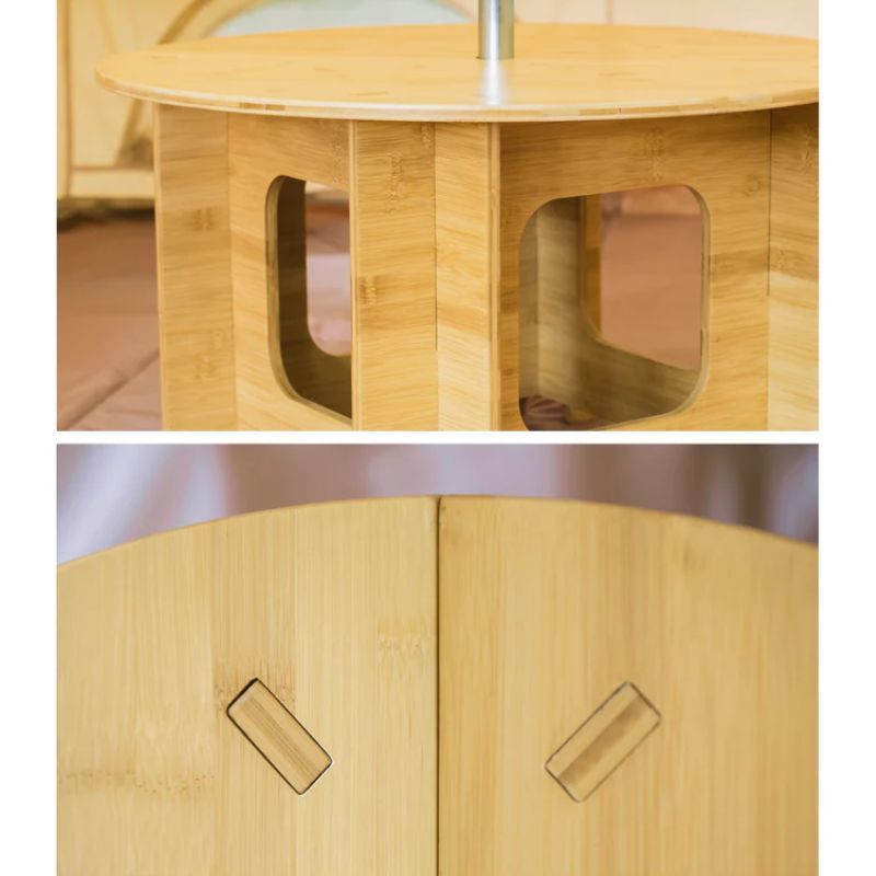 S'more スモア ワンポールセンターテーブル70 One Pole Center Table 70 ワンポールテントのセンターに設置が可能なウッドテーブル 35mmまでのポール幅に対応 有効活用しにくいセンターポール付近をテーブルでカバー
