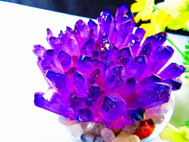 ☆上級贅品☆新入荷天然アーカンソー産 レインボーオーラ水晶 