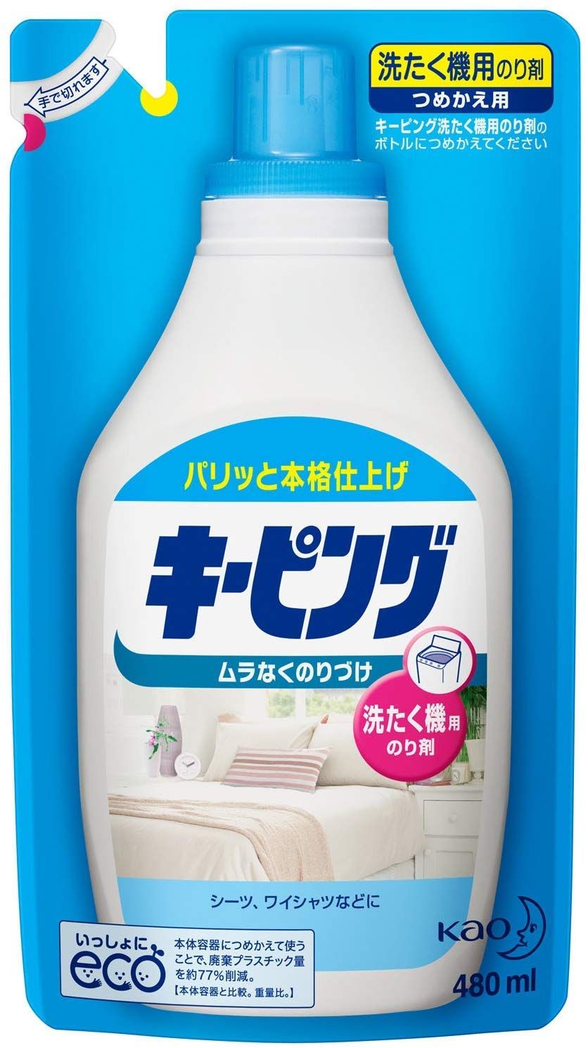 【まとめ買い】花王 洗たく機用キーピング 詰め替え 480ｍｌ ×2セット [ラベンダー] [480ミリリットル (x 2)]
