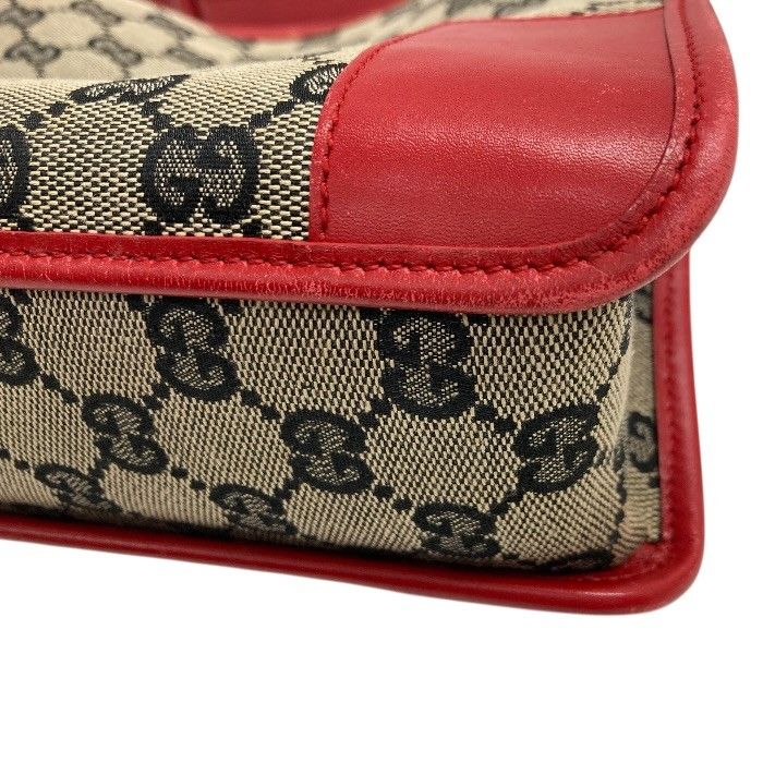 GUCCI グッチ/0014205/GG柄 キャンバス/ワンショルダーバッグ/レッド×ブラウン 赤×茶/レザー/FB3003 GUCCI グッチ/0014205/GG柄 キャンバス/ワンショルダーバッグ/レッド