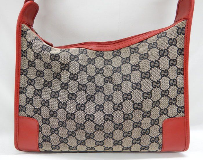 GUCCI グッチ/0014205/GG柄 キャンバス/ワンショルダーバッグ/レッド×ブラウン 赤×茶/レザー/FB3003 GUCCI グッチ/0014205/GG柄 キャンバス/ワンショルダーバッグ/レッド