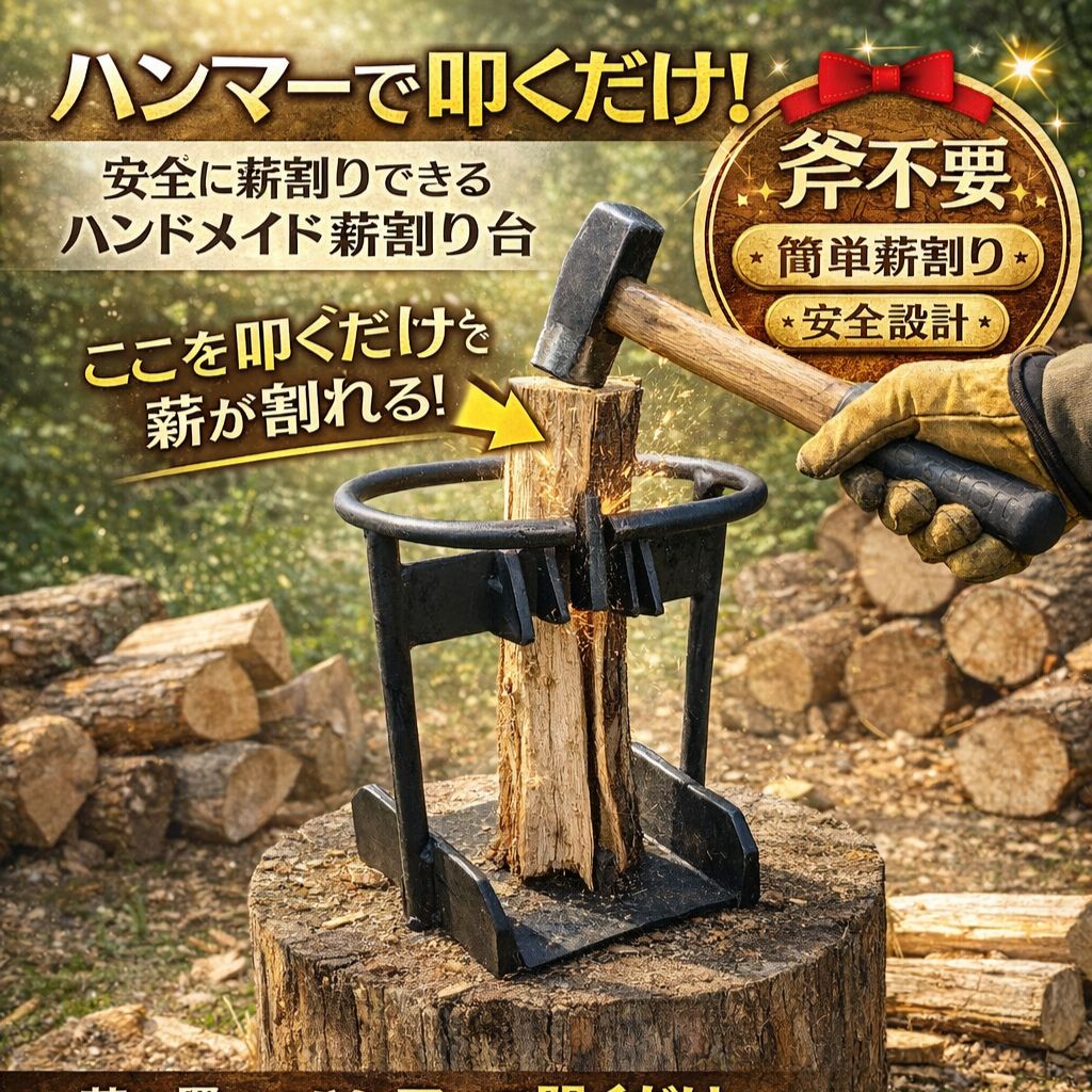 職人製 薪割りスタンド　安全・簡単・頑丈な国産薪割り台