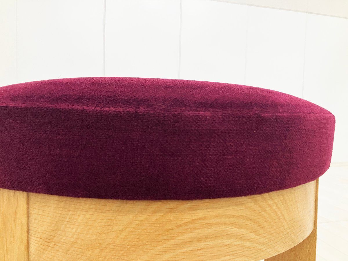 Cassina ixc. /カッシーナ イクスシー■ハイスツール H800■ダークパープル■オーク材■張り座