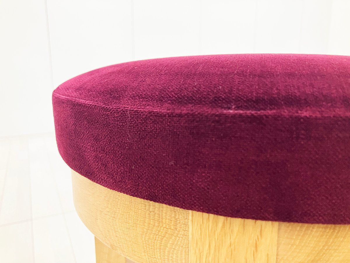 Cassina ixc. /カッシーナ イクスシー■ハイスツール H800■ダークパープル■オーク材■張り座