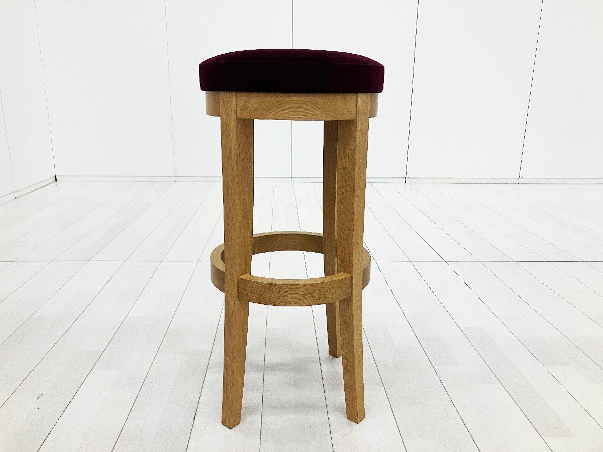 Cassina ixc. /カッシーナ イクスシー■ハイスツール H800■ダークパープル■オーク材■張り座