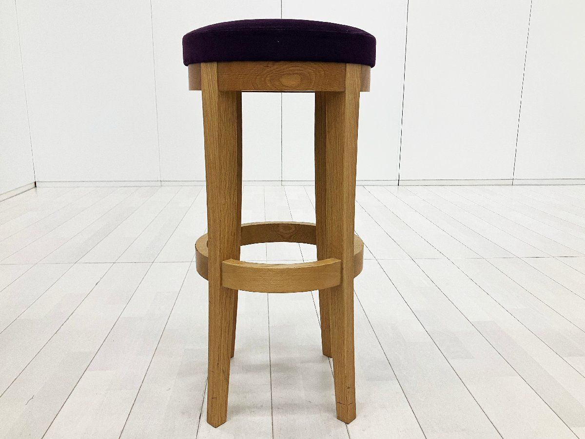 Cassina ixc. /カッシーナ イクスシー■ハイスツール H800■パープル■オーク材■張り座