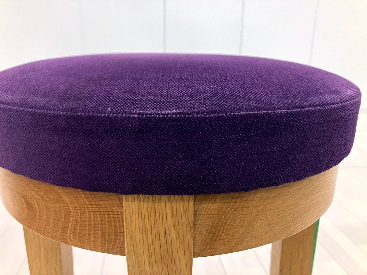 Cassina ixc. /カッシーナ イクスシー■ハイスツール H800■パープル■オーク材■張り座