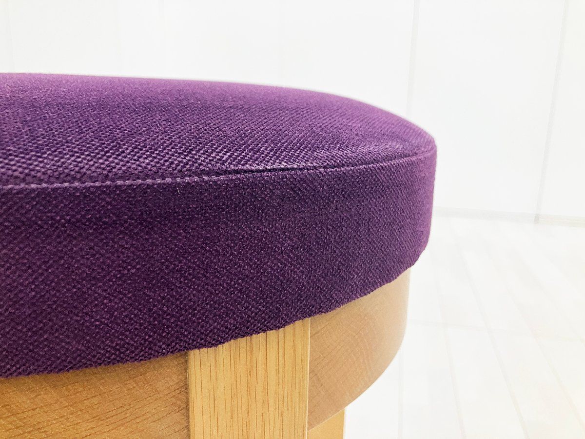 Cassina ixc. /カッシーナ イクスシー■ハイスツール H800■パープル■オーク材■張り座
