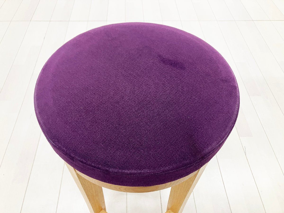 Cassina ixc. /カッシーナ イクスシー■ハイスツール H800■パープル■オーク材■張り座