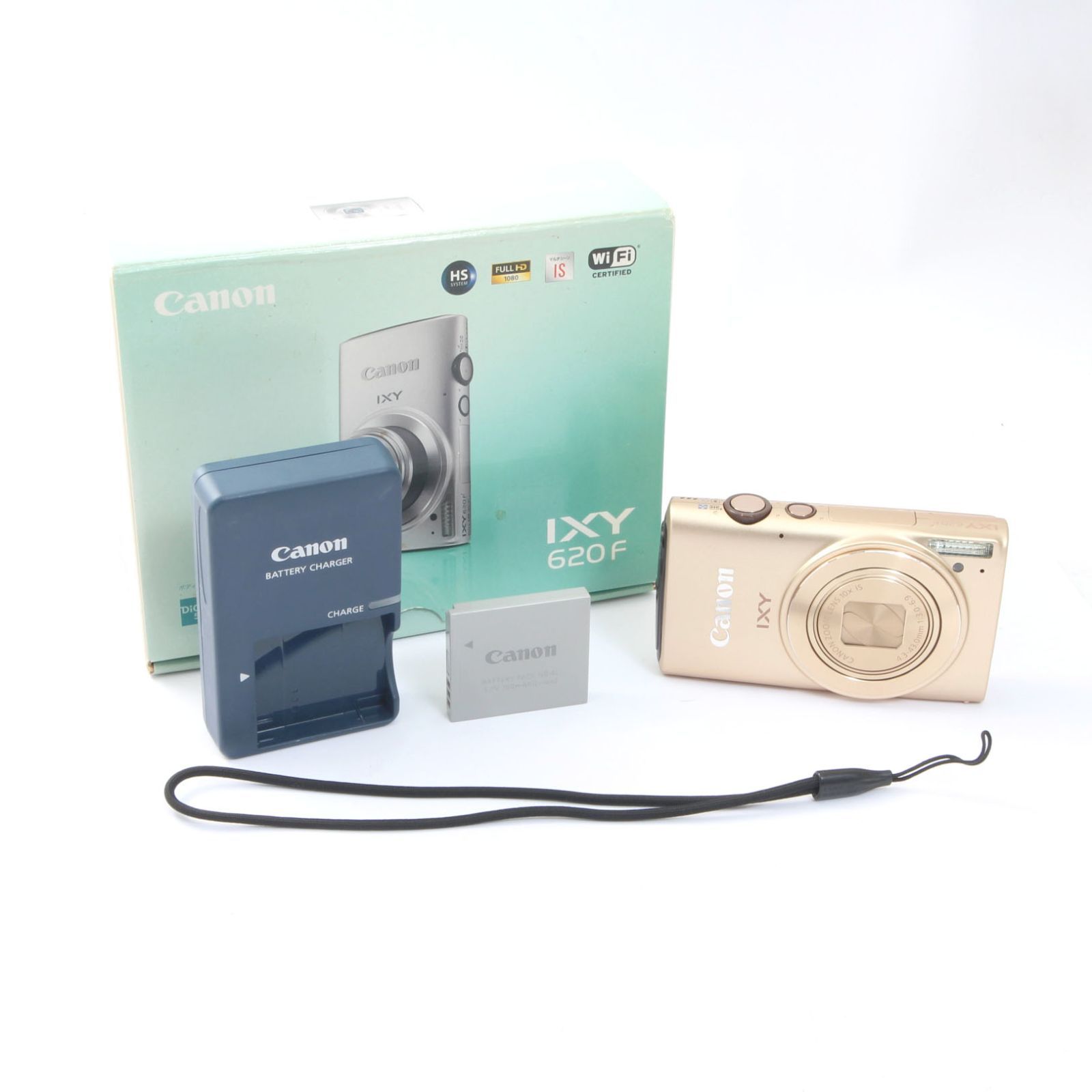 Canon IXY620Fデジタルカメラ(ゴ-ルド)バッテリーチャージャーセット