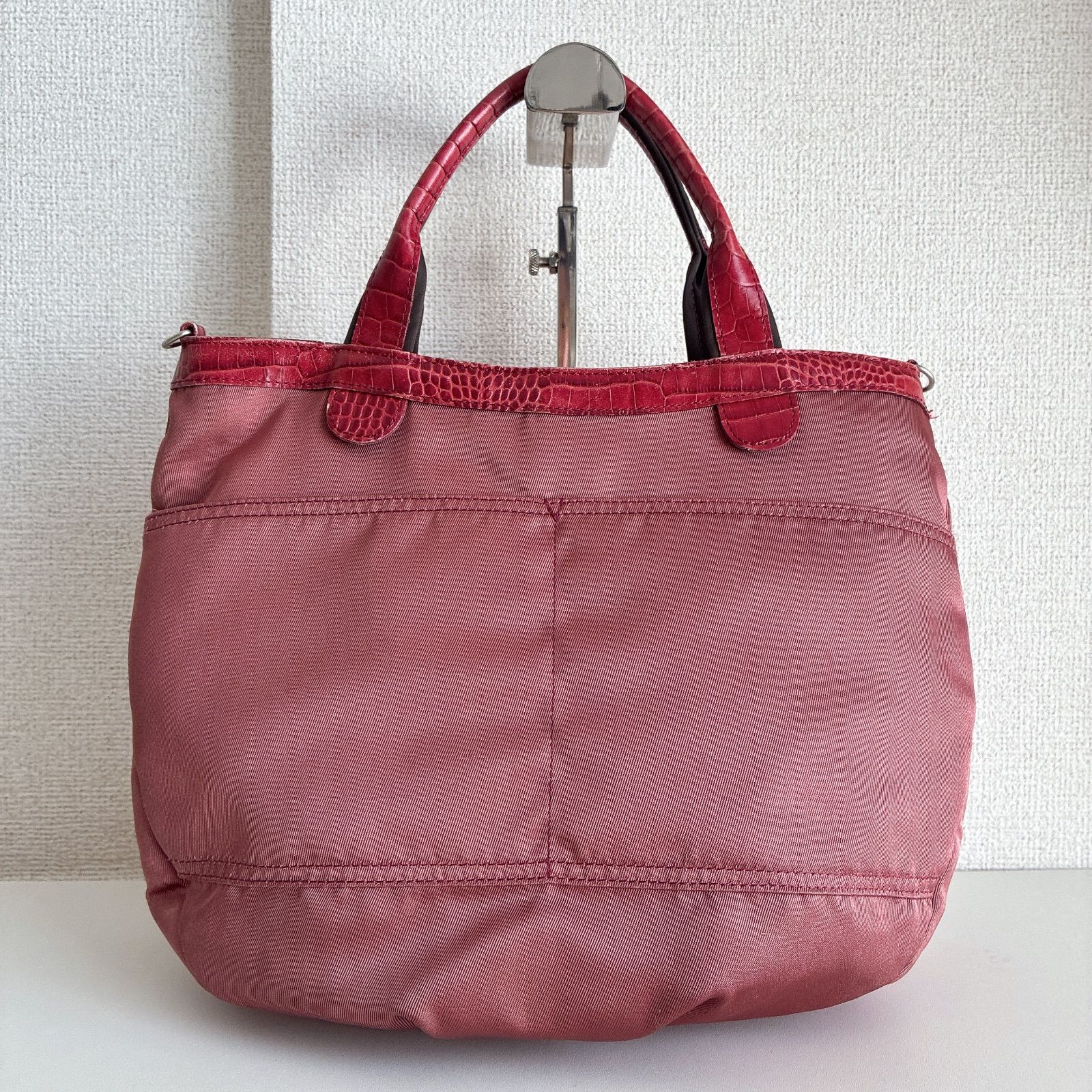 IBIZA イビサ クロコダイル型押し ナイロン トートバッグ 2way 84/16