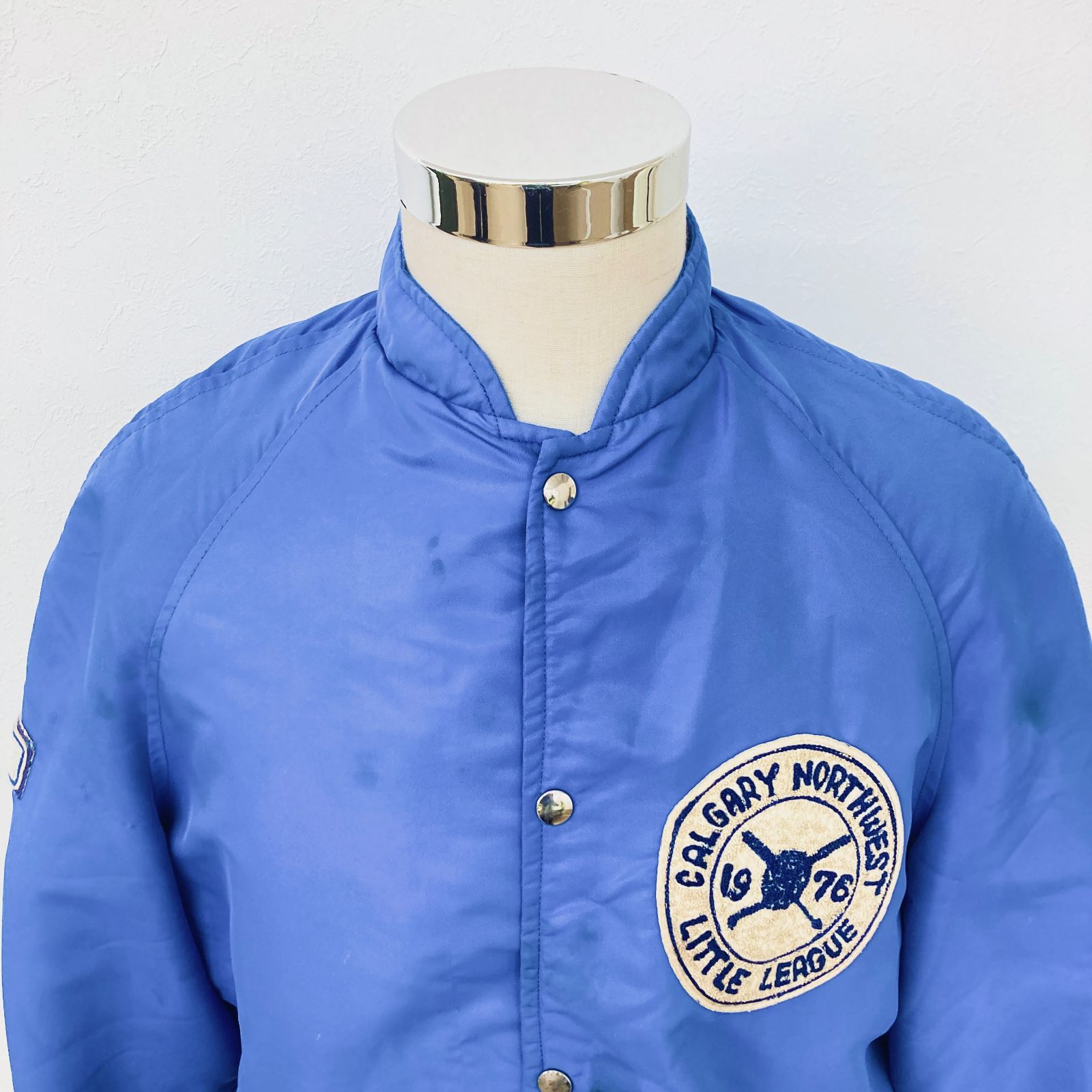 希少 70s ヴィンテージ スタジャン 青 カナダ製 リトルリーグ ワッペン 