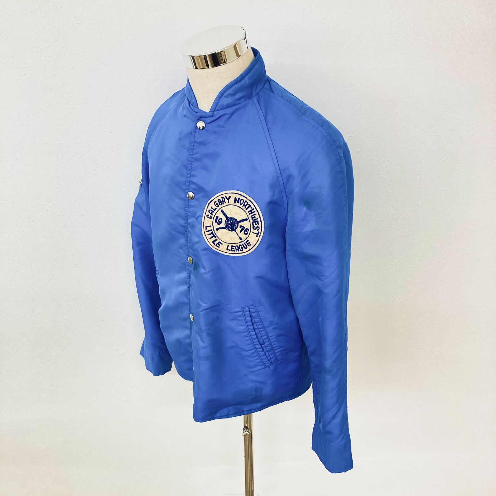 希少 70s ヴィンテージ スタジャン 青 カナダ製 リトルリーグ ワッペン 
