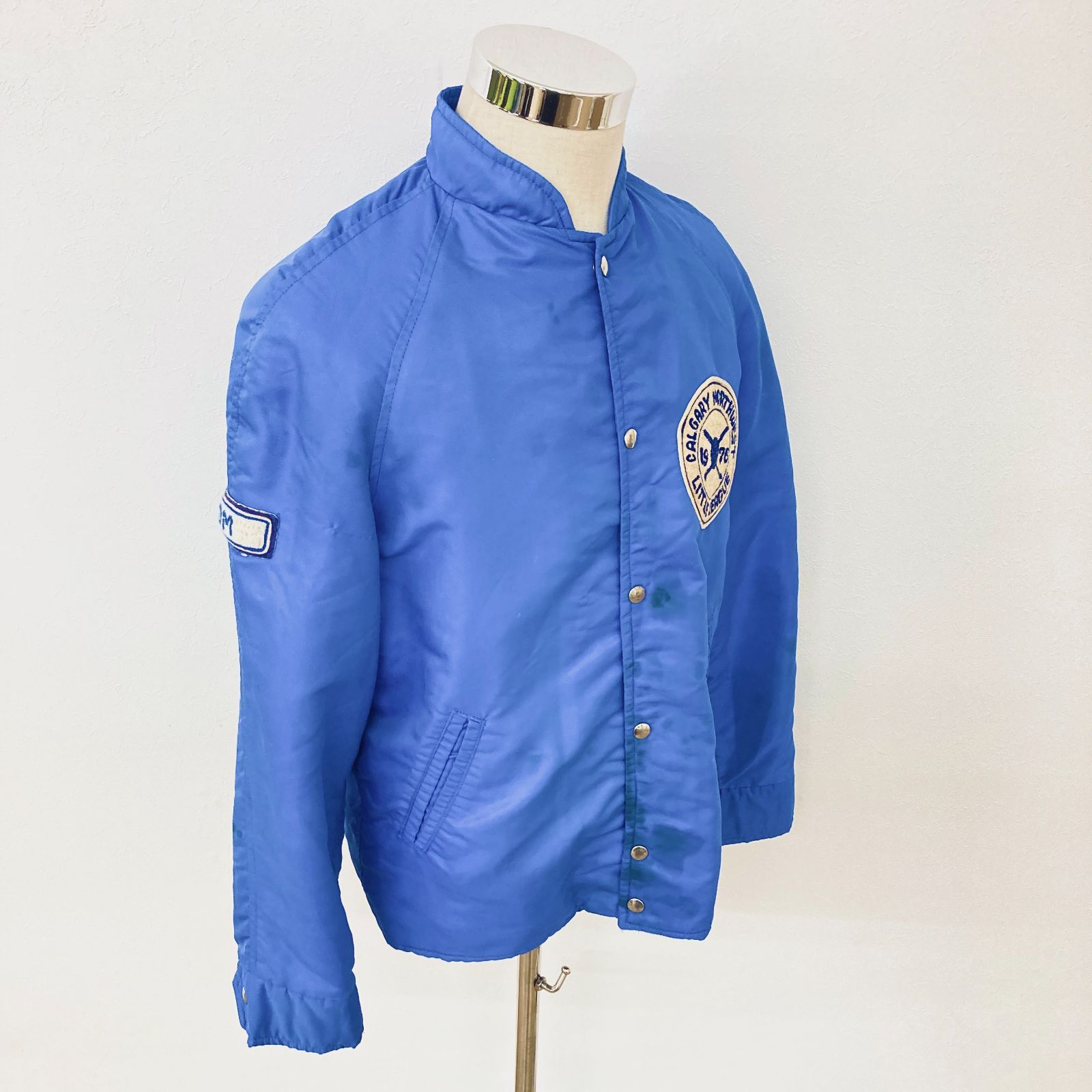 希少 70s ヴィンテージ スタジャン 青 カナダ製 リトルリーグ ワッペン 