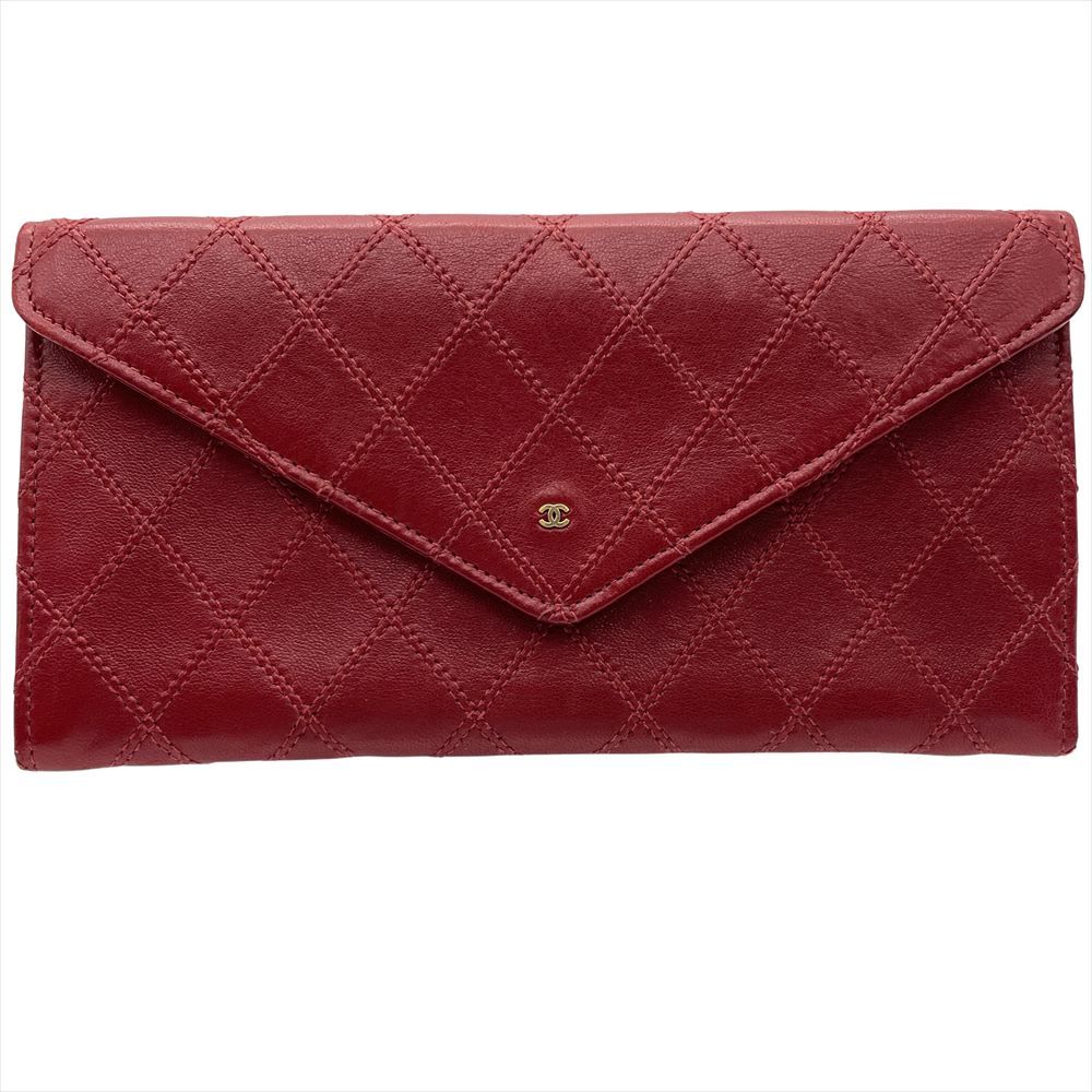 【CHANEL】ラムスキン 長財布 シャネル CHANEL ラムスキン 長財布 レッド 【公式通販】