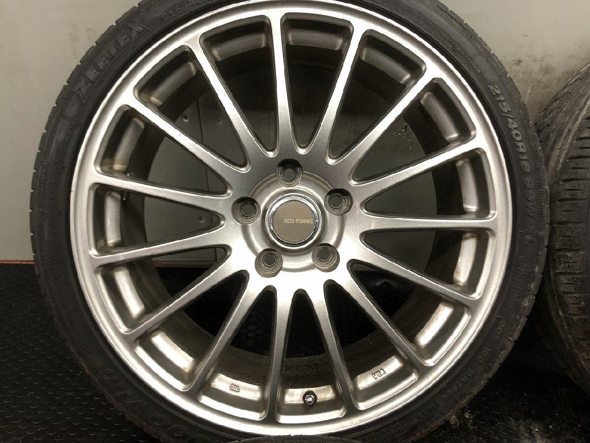 【ZEETEX HP2000 vfm 215/40R18】夏タイヤ【ECO FORME SE-12 18インチ 7.5J5HPCD114.3+53】23年製 バリ溝 スイフトスポーツ等 　(STE135) ZEETEX HP2000 vfm 215/40R18】夏タイヤ【ECO FORME SE-12 18インチ